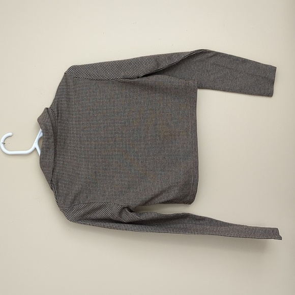 Brown Long Sleeve Collared Cropped Shirt Top Unbranded - Picture 7 of 14